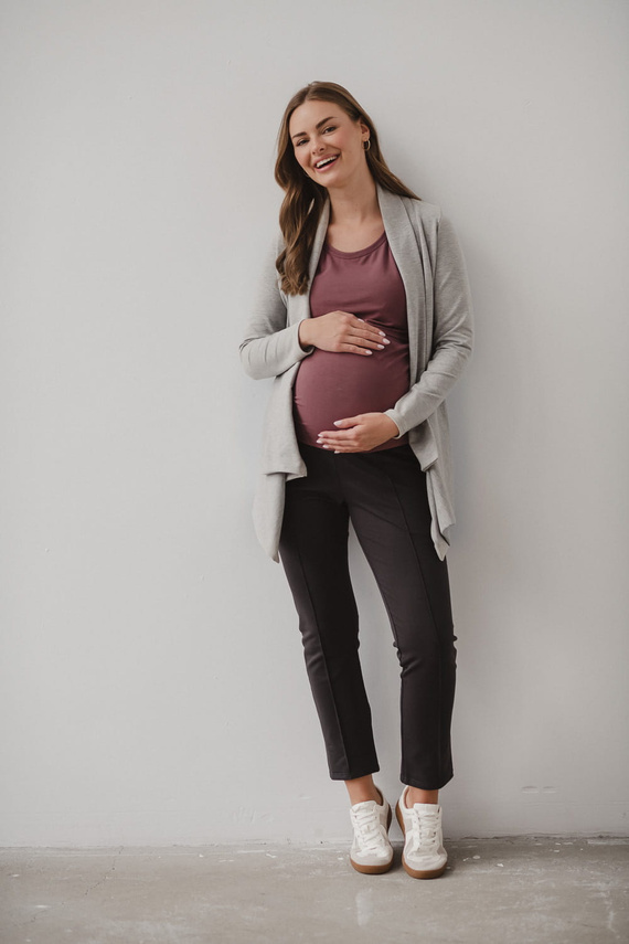 Mama Wrap Kardigan ciążowy Milk&Love jasny szary melanż