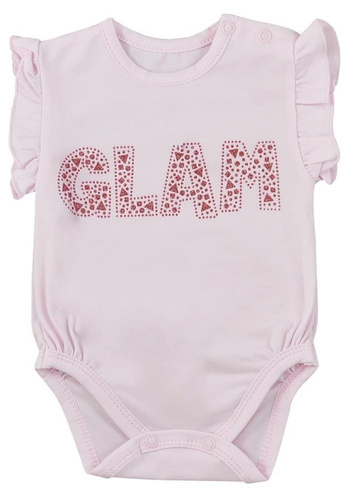 Bawełniane Body krótki rękaw "GLAM LATO" Koala-różowy