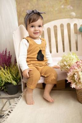 Tres Bien Pinokio Ogrodniczki z nadrukiem - żółty