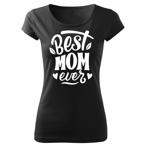 "Best mom ever" koszulka damska Dzień Mamy Moocha czarny