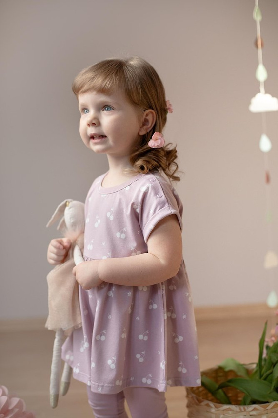 Sweet Cherry Pinokio Tunika z krótkim rękawem - różowy druk 