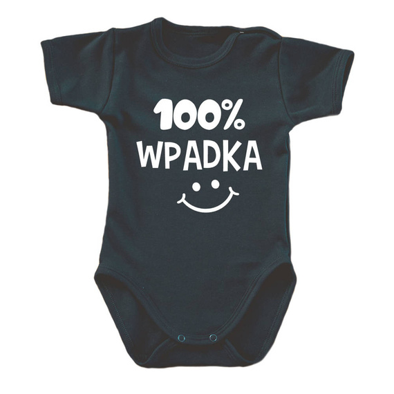 "100% WPADKA" Moocha body krótki rękaw biały
