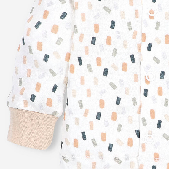 ABN-5328/KRE Kaftanik niemowlęcy z bawełny organicznej Nini kremowy