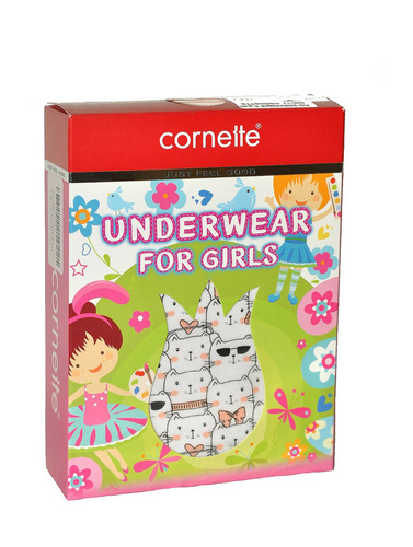 806 Cornette 3-pak Figi dziewczęce biały