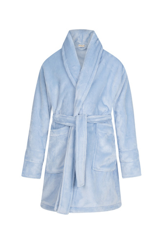 Prince + korona Szlafrok dziecięcy polarowy ByShelly - błękitny/złoty