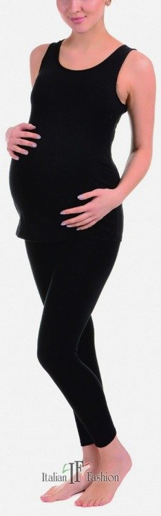 Koszulka Damska Ewelina szerokie ramiączko Italian Fashion- czarna