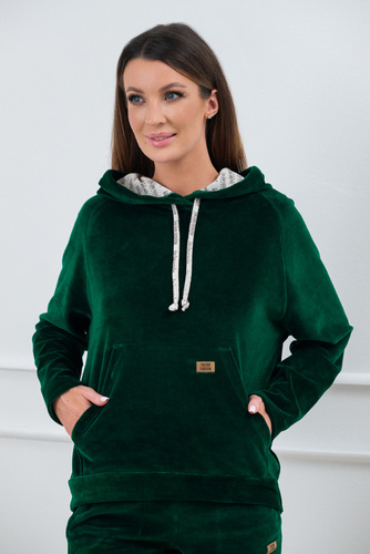 Oliw Bluza damska z kapturem Italian Fashion - ciemny zielony
