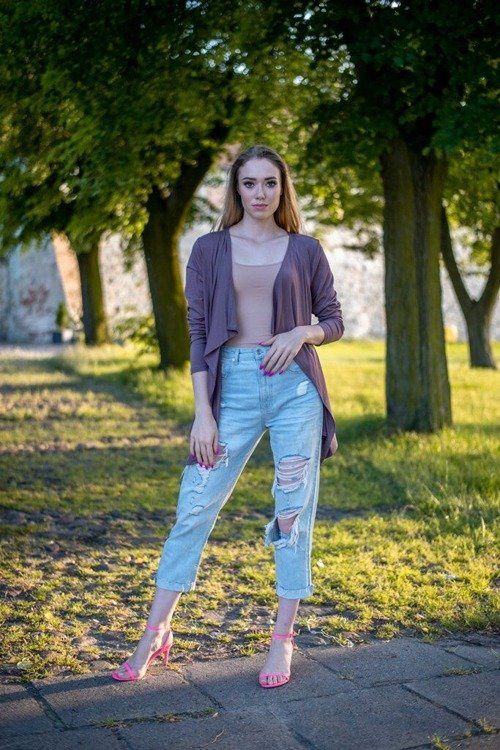 552 Letni Kardigan Sweterek Damski MIRACLE - cappucino