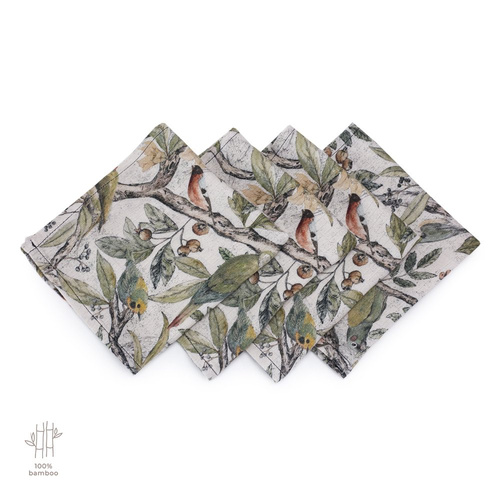 Chusteczki 100% Bamboo Muślin Ornithology Makaszka