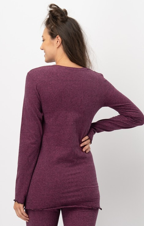 LVD 729 Hot Touch Koszulka damska Key fuksja – ciepła, bawełniana, z falbanką