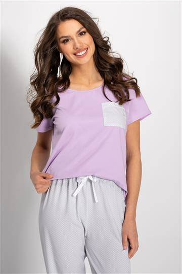 Caroline piżama damska Momenti Per Me lila-grey