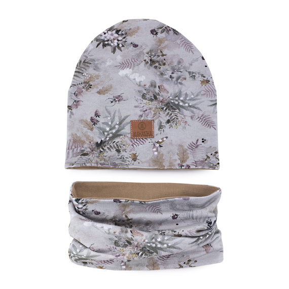 Czapka dziecięca + komin Foggy Morning - Makaszka