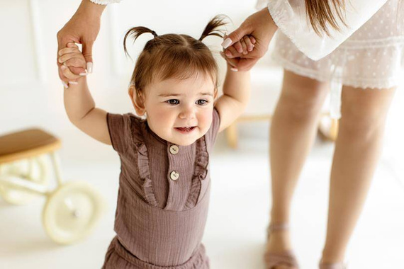 03252GKRC "Bamboo Muslin Girl Choco" Body krótki rękaw muślinowe Makoma