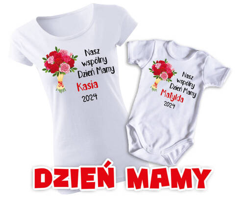 Nasz wspólny Dzień MAMY Moocha koszulka + body biały