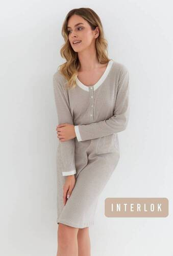 130 Koszula Nocna Cana Interlock - brązowy