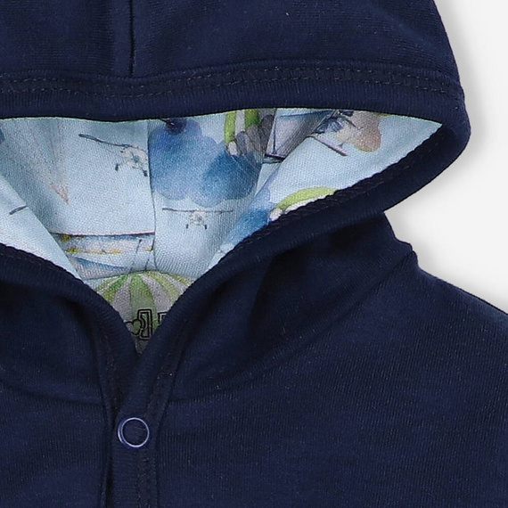 Samoloty Bluza rozpinana z bawełny organicznej Nini granatowy