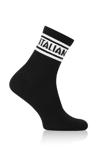 S155D Vintage Italian Fashion Skarpety długie - czarny/biały