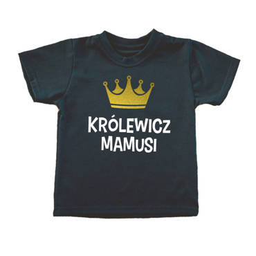 "KRÓLEWICZ MAMUSI" Moocha Koszulka dziecięca czarny