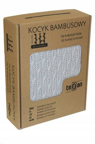 Squares Kocyk bambusowy Terjan - Silver