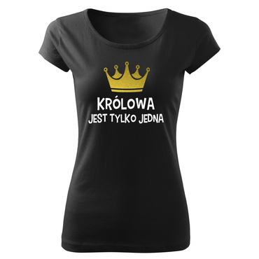 "KRÓLOWA jest tylko jedna!" Moocha koszulka damska czarny