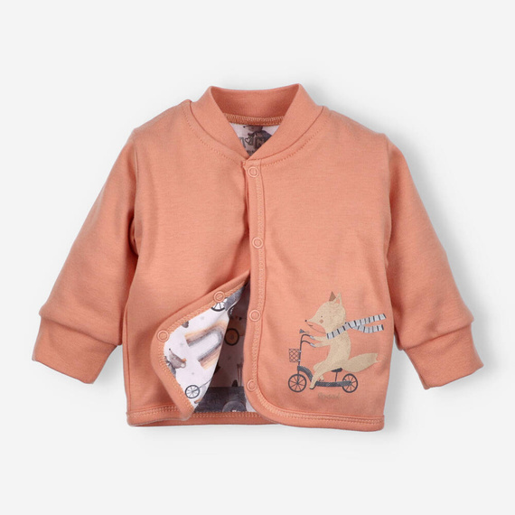 ABN-4717/POM Cute Cars Bluza dresowa rozpinana z bawełny organicznej Nini pomarańczowy