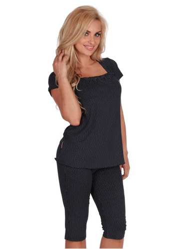 919 Kropki Piżama Damska - granat