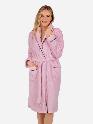 Rosa Szlafrok damski polarowy ByShelly - jasny różowy