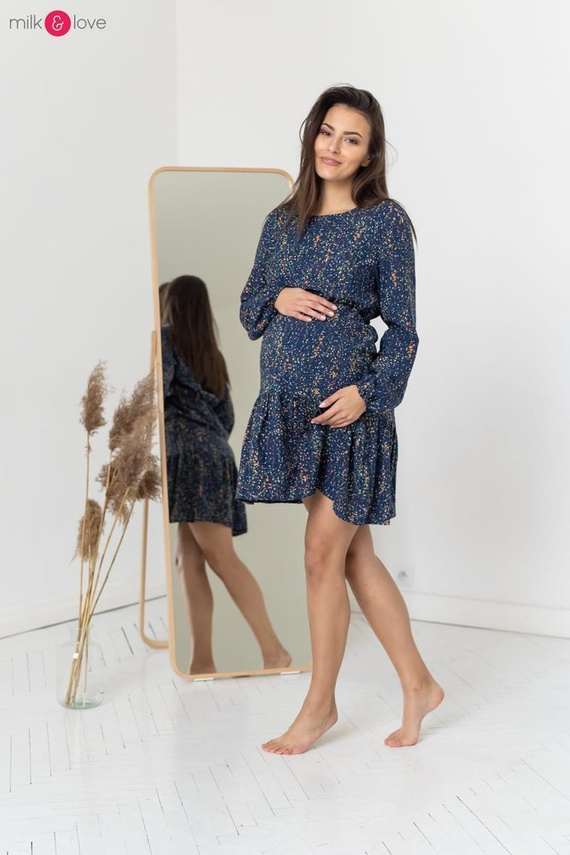 Lovely Dress Milk&Love sukienka ciążowa i do karmieniagranatowa w print