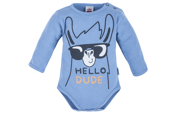 "Hello Dude" Body z długim rękawem Makoma niebieski