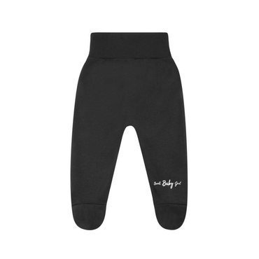 "Black & White" Półśpioch bawełniany dla dziewczynki Terjan - czarny