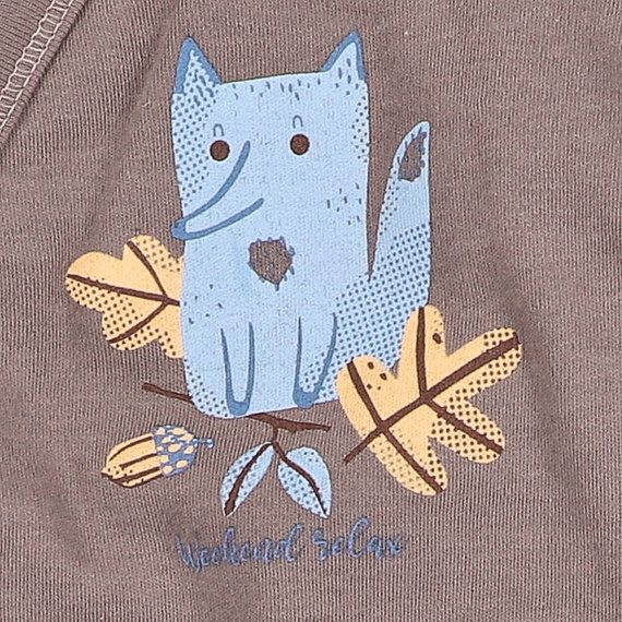 ABN-4497 Skarby Jesieni Body kopertowe z bawełny organicznej Nini brązowy