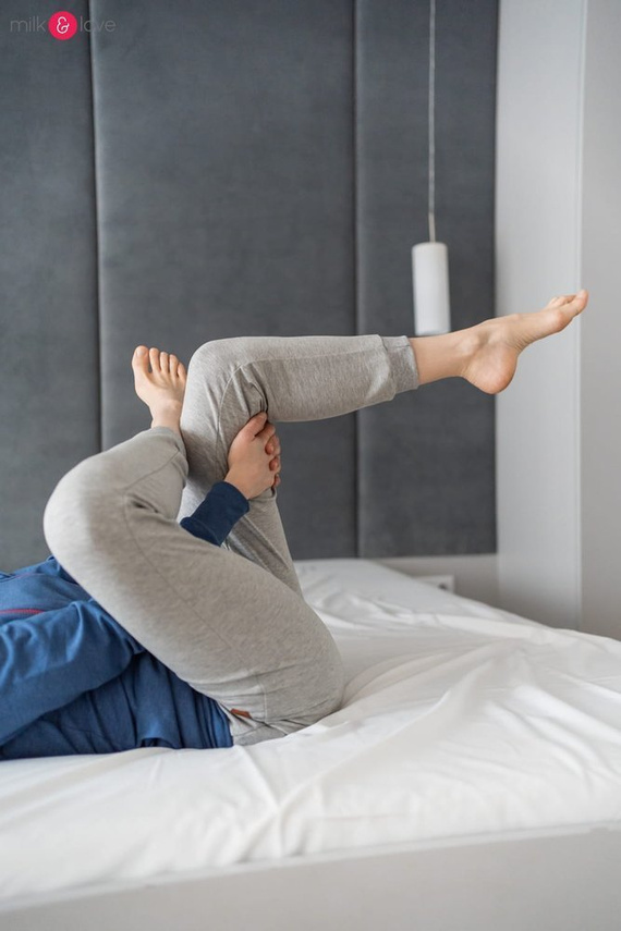 Spodnie Milk&Love dresowe ciążowe jasny szary melanż