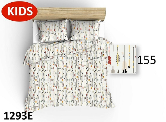 Pościel bawełniana 1288E koniki kwiatki biały