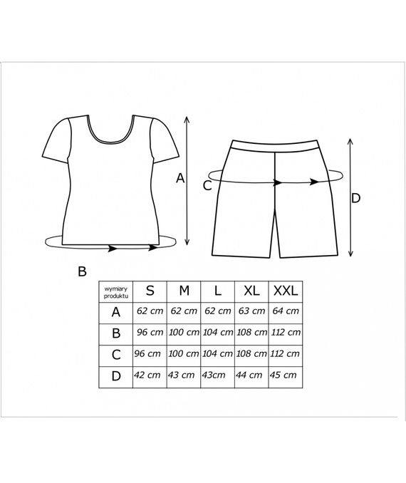 Piżama damska Melisa 1/2 Donna – wiskoza, krótki rękaw