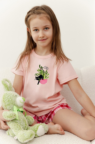 3386 Veronica Piżama dla dziewczynki Taro -różowy