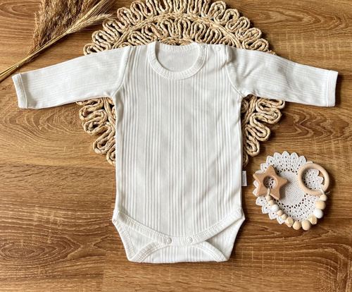 BDAB003 EkoBaby Mamatti Body z długim rękawem - ecru