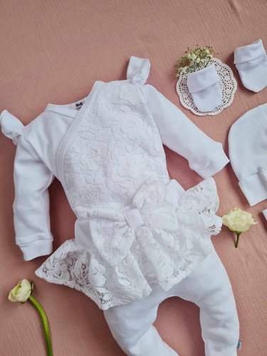0719WB Princess Komplet niemowlęcy Marija - biały