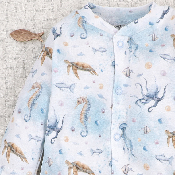 ABN-5450 Sea Of Joy Pajacyk niemowlęcy Nini – bawełna organiczna, zapięcie na napy