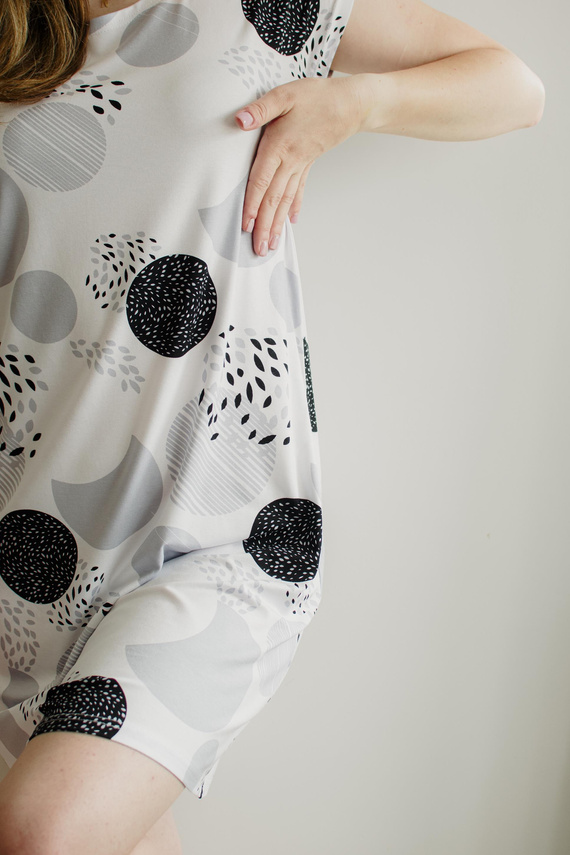 860 Amelia Koszula nocna De Lafense – krótki rękaw, miękka wiskoza - szary