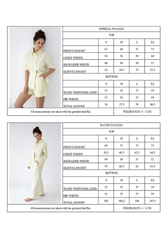 Piżama damska Sensis Raven limonkowa – bawełniana, koszula + spodnie