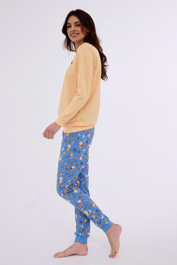 467/373 Owls Piżama damska Cornette pomarańczowy