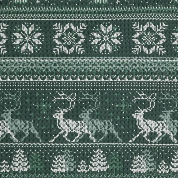 Clover Pościel świąteczna Eurofirany ciemny zielony – bawełna ranforce, dwustronna