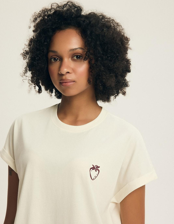 Piżama damska Henderson Evika 44464 – bawełna, haft owocowy, szorty