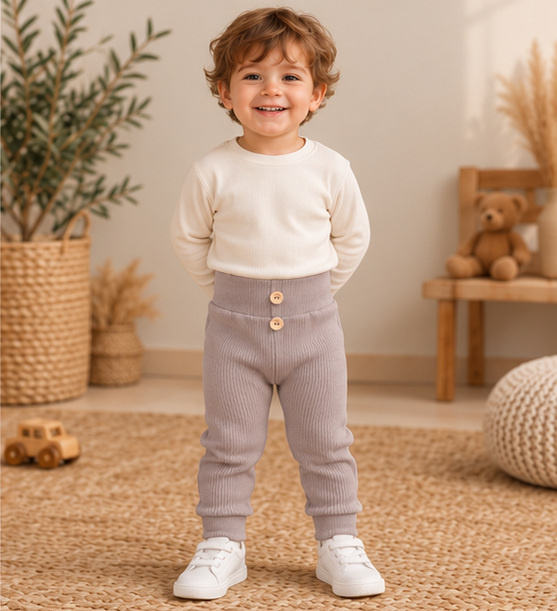 LJ816 Mamatti Legginsy dziewczęce dzwony - brązowy