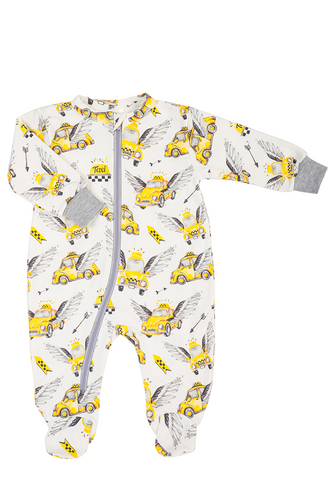 02250T1b "Taxi 1" Pajacyk niemowlęcy dresowy Makoma szary