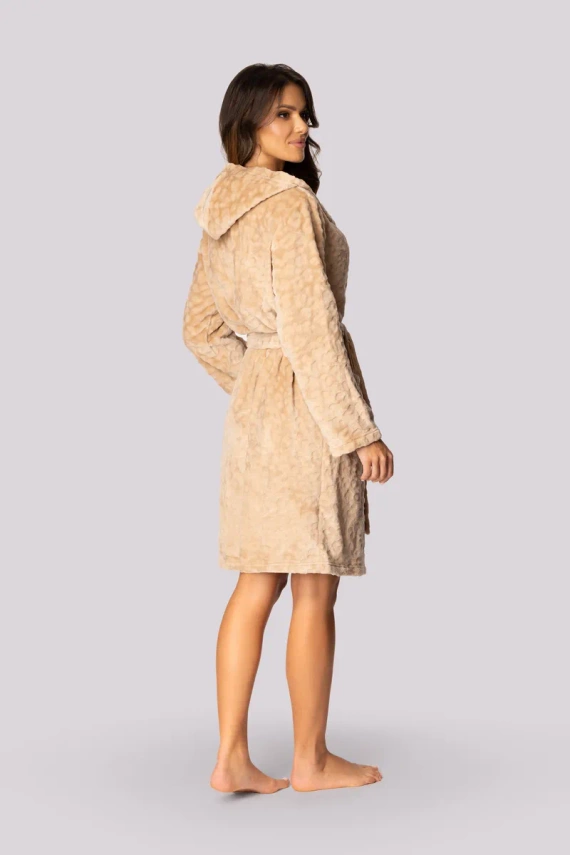 Leopard szlafrok damski Envie beige