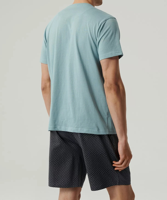 NMP-386 Piżama męska krótki rękaw, Atlantic-niebieski grafitowy