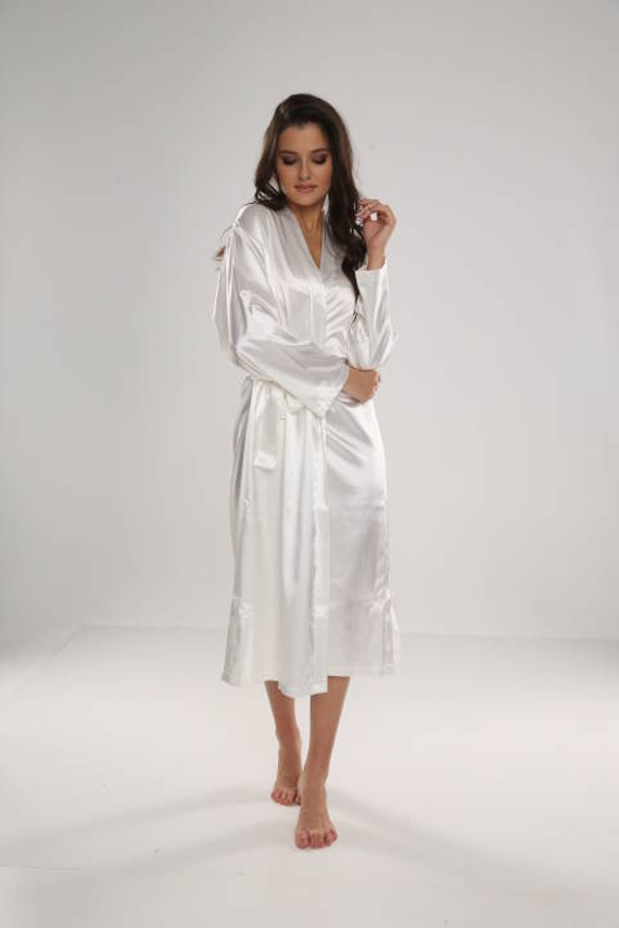 798 Classic szlafrok damski Forex - perłowy