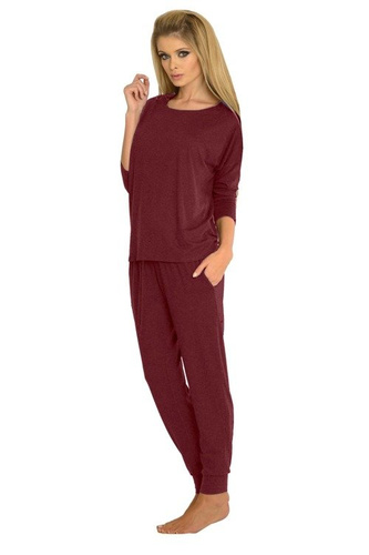 555 Paula Piżama Damska De Lafense - bordo