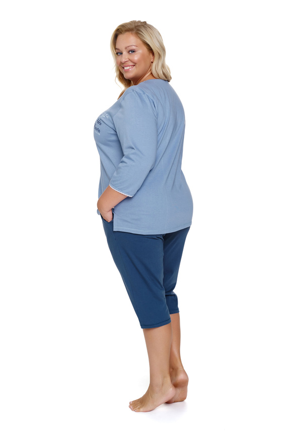 7262 Piżama Damska Plus Size Doctor Nap - sky blue